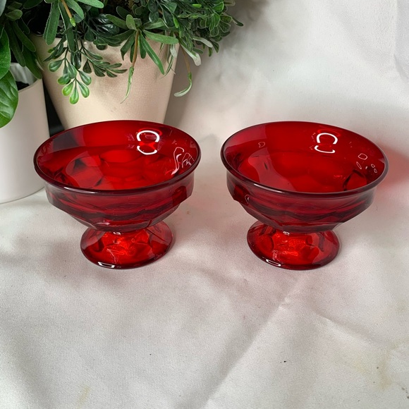 Viking Other - Set of 2 vintage Viking ruby red Georgian champagne / sherbet / dessert cups